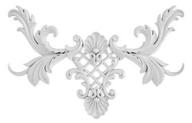 Beyaz beyaz bir arka plan üzerinde süs. İzole