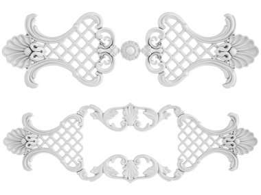 Beyaz beyaz bir arka plan üzerinde süs. İzole