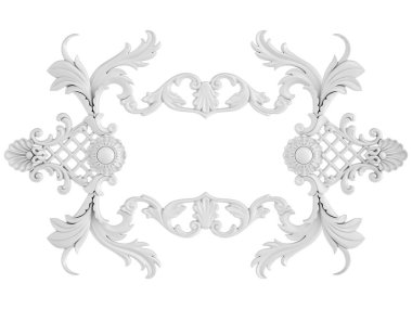 Beyaz beyaz bir arka plan üzerinde süs. İzole