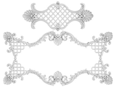 Beyaz beyaz bir arka plan üzerinde süs. İzole