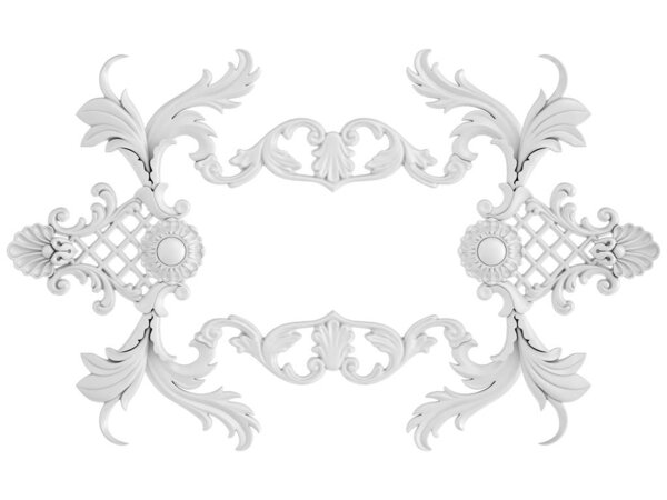 Белый орнамент на белом фоне. Isolated
