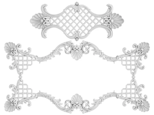 Ornamento bianco su sfondo bianco. Isolato — Foto Stock