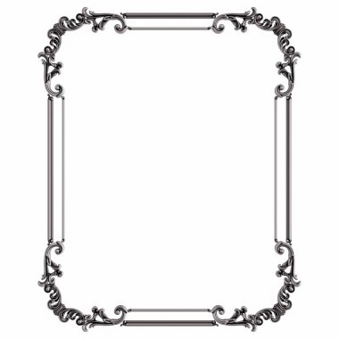 Beyaz arka planda Crome süsleme segmentleri kusursuz desen. Lüks oymacılık. İzole edilmiş