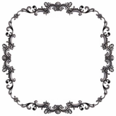 Beyaz arka planda Crome süsleme segmentleri kusursuz desen. Lüks oymacılık. İzole edilmiş