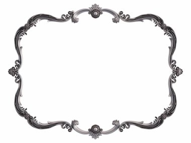 Beyaz arka planda Crome süsleme segmentleri kusursuz desen. Lüks oymacılık. İzole edilmiş