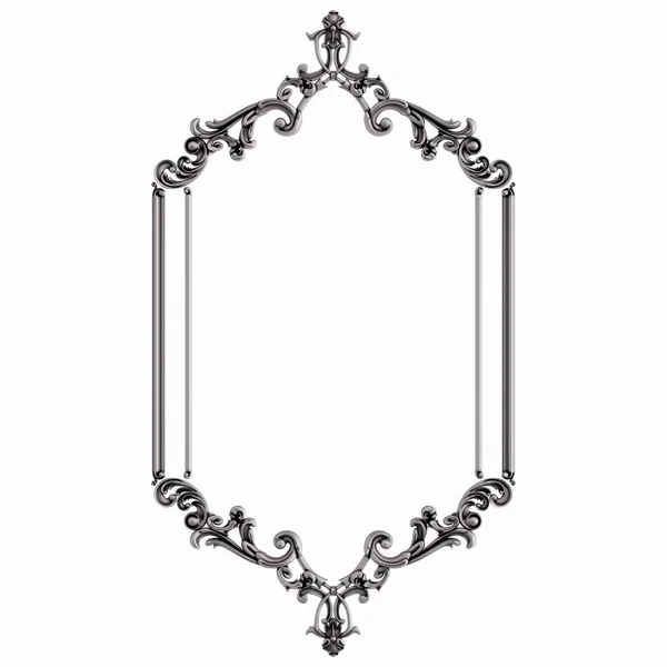 Crome segmentos ornamentales patrón sin costura sobre un fondo blanco. decoración de talla de lujo. Aislado —  Fotos de Stock