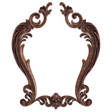 Ahşap süsleme beyaz zemin üzerinde. İzole