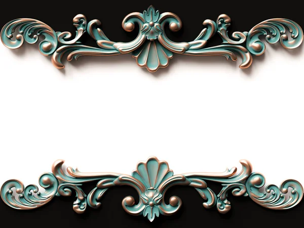 Cartão de bronze vintage com decoração de ornamento — Fotografia de Stock
