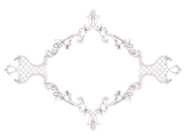 Beyaz beyaz bir arka plan üzerinde süs. İzole