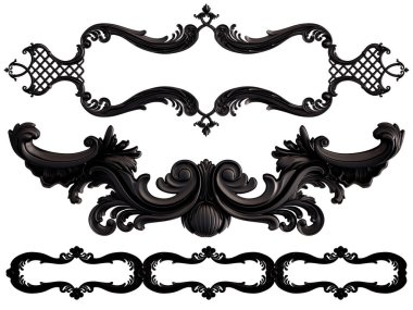 Siyah beyaz bir arka plan üzerinde süs. İzole