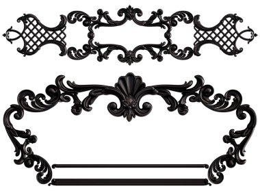 Siyah beyaz bir arka plan üzerinde süs. İzole