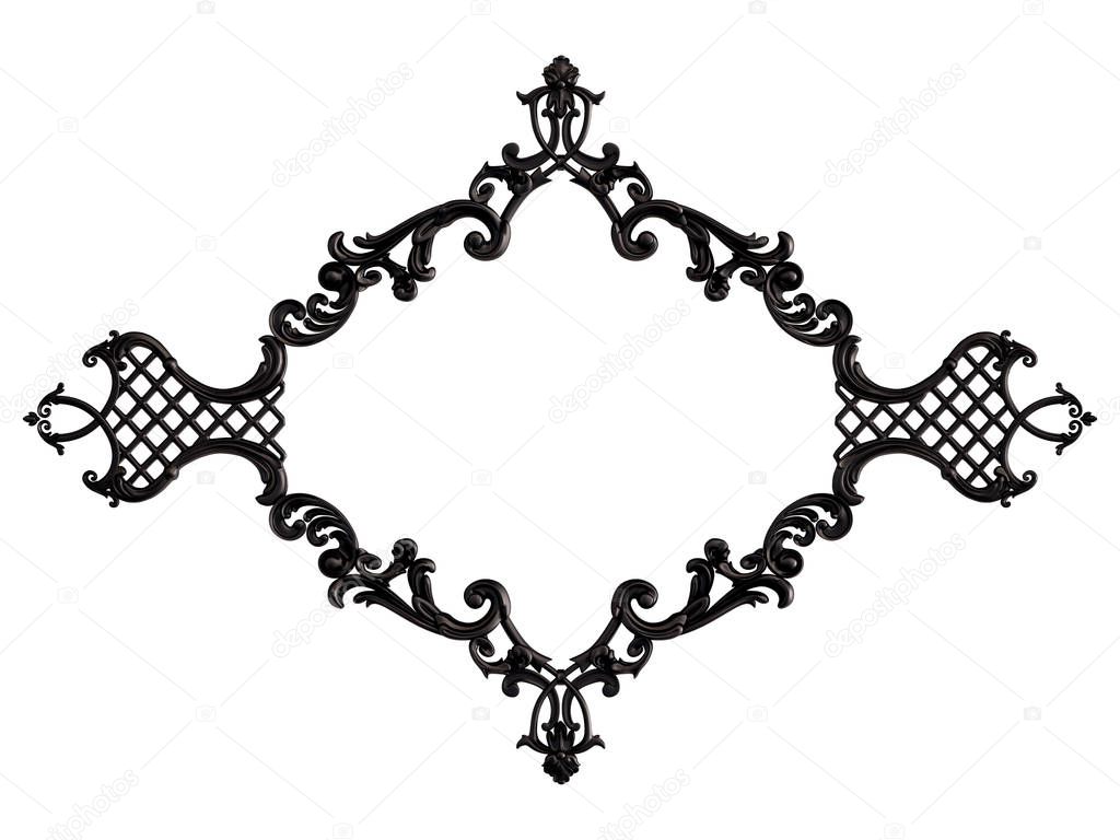 Black ornament on a white background. Isolated