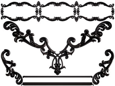 Siyah beyaz bir arka plan üzerinde süs. İzole