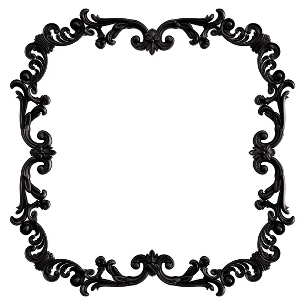 Ornamento preto em um fundo branco. Isolados — Fotografia de Stock