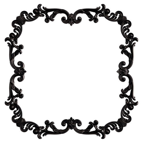 Black ornament on a white background. Isolated