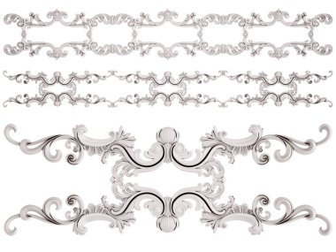 Beyaz beyaz bir arka plan üzerinde süs. İzole