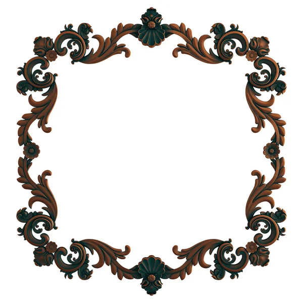 Colección de adornos de cobre con pátina verde sobre fondo blanco. Aislado —  Fotos de Stock
