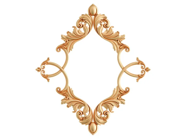 Golden frame ornamental segments seamless pattern on a white background. luxury carving decoration. Isolated — ストック写真