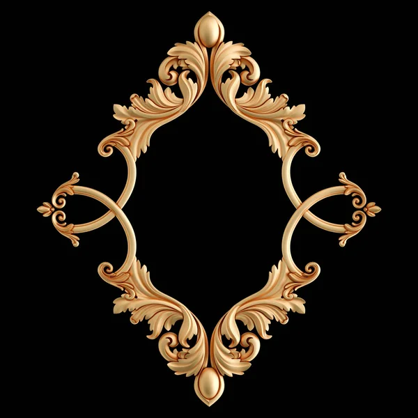 Ornamento d'oro segmenti modello senza cuciture su uno sfondo nero. decorazione intaglio di lusso. Isolato — Foto Stock