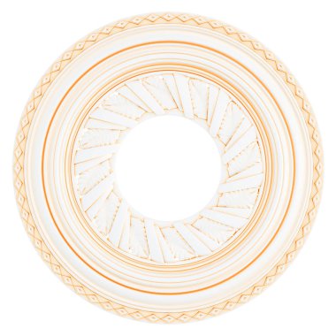 Beyaz bir arka planda altın Patina ile beyaz süsleme. Izole