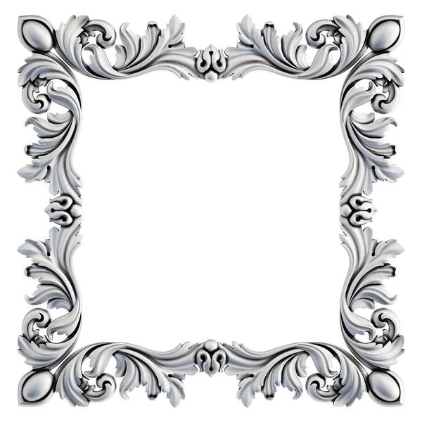 Crome segmentos ornamentales patrón sin costura sobre un fondo blanco. decoración de talla de lujo. Aislado — Foto de Stock