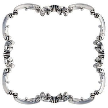 Beyaz arka planda Crome süsleme segmentleri kusursuz desen. Lüks oymacılık. İzole edilmiş