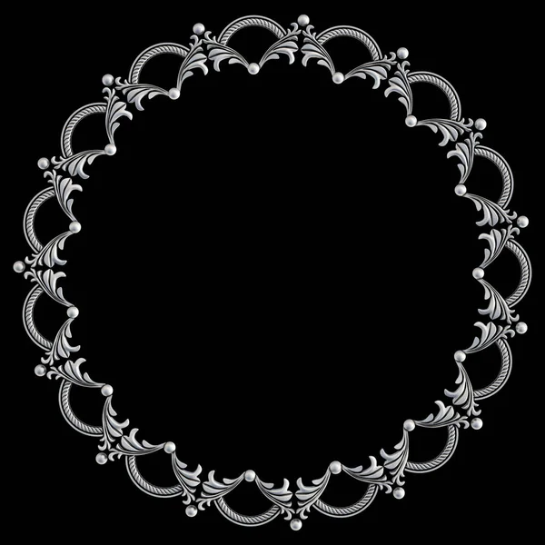 Chrome ornament on a black background. Isolated — Stock Photo, Image