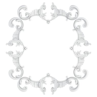 Beyaz beyaz bir arka plan üzerinde süs. İzole. 3D çizim