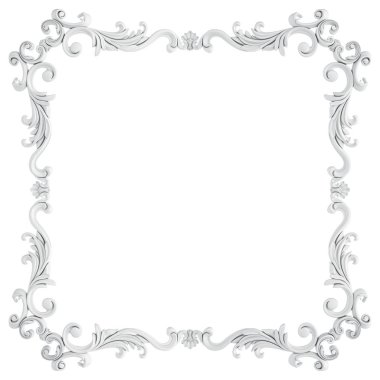 Beyaz beyaz bir arka plan üzerinde süs. İzole. 3D çizim