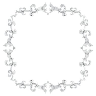 Beyaz beyaz bir arka plan üzerinde süs. İzole. 3D çizim