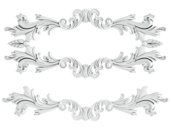 Ornamento Branco Fundo Branco Isolado Ilustração — Fotografia de Stock