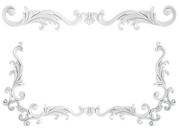 Белый Орнамент Белом Фоне Изолирована Иллюстрация — стоковое фото