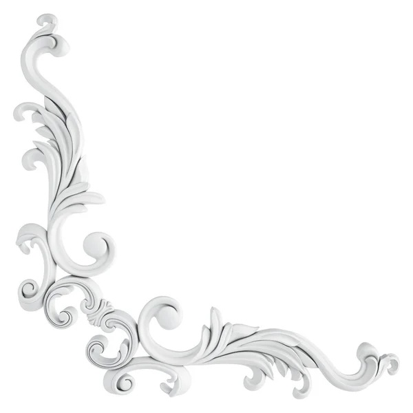 Ornamento Branco Fundo Branco Isolado Ilustração — Fotografia de Stock