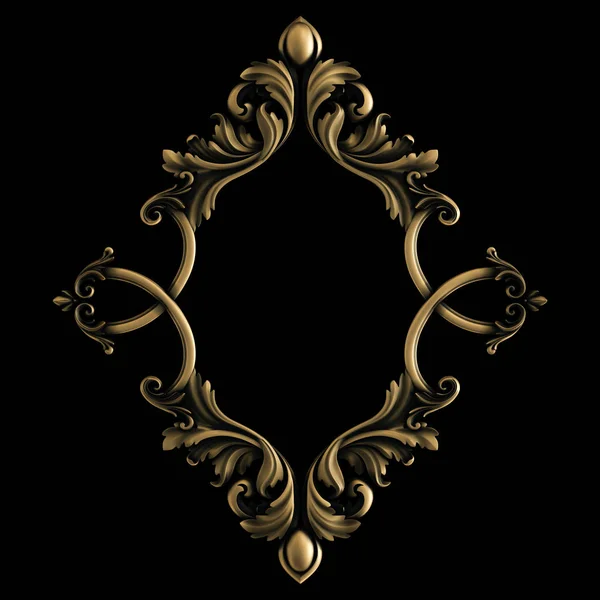 Siyah arka planda bronz koleksiyon. İzole edilmiş. 3d illüstrasyon