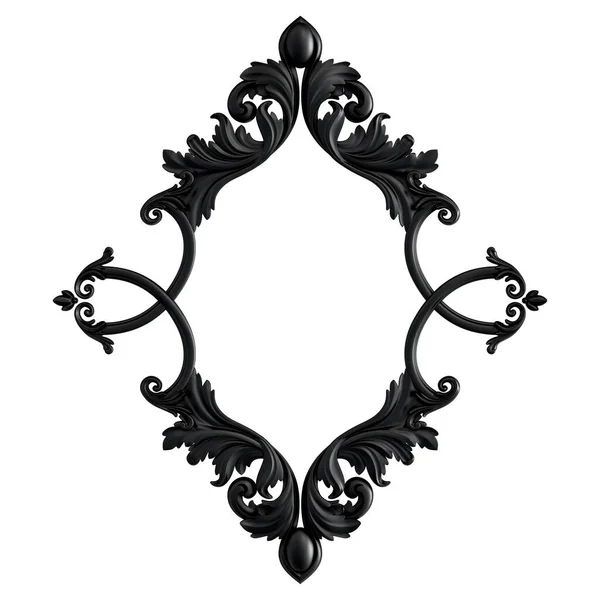 Siyah beyaz bir arka plan üzerinde süs. İzole. 3D çizim