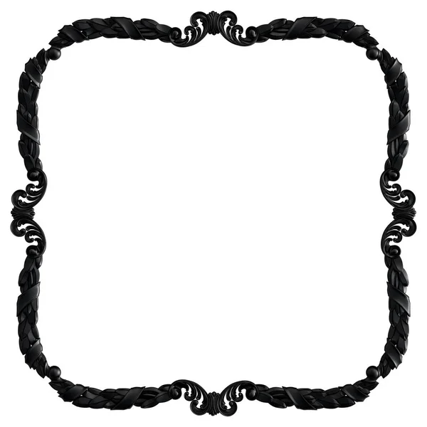 Ornamento Preto Fundo Branco Isolado Ilustração — Fotografia de Stock