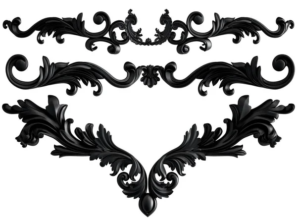 Black Ornament White Background Isolated Illustration Stock Picture