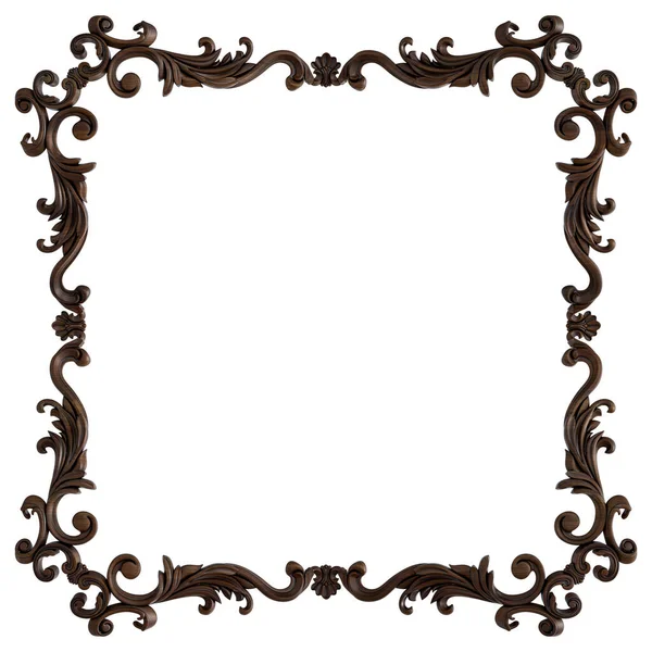 Ornamento Legno Sfondo Bianco Isolato Illustrazione — Foto Stock