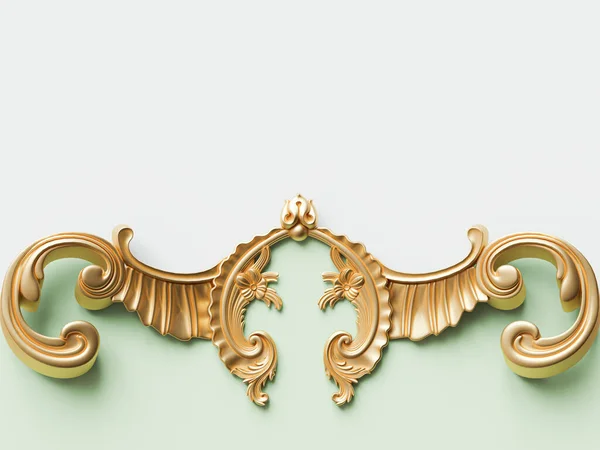 Vintage Kaart Met Gouden Ornament Decoratie Illustratie — Stockfoto