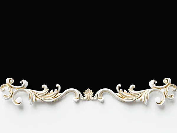 Vintage Witte Kaart Met Gouden Patina Ornament Decoratie Illustratie — Stockfoto