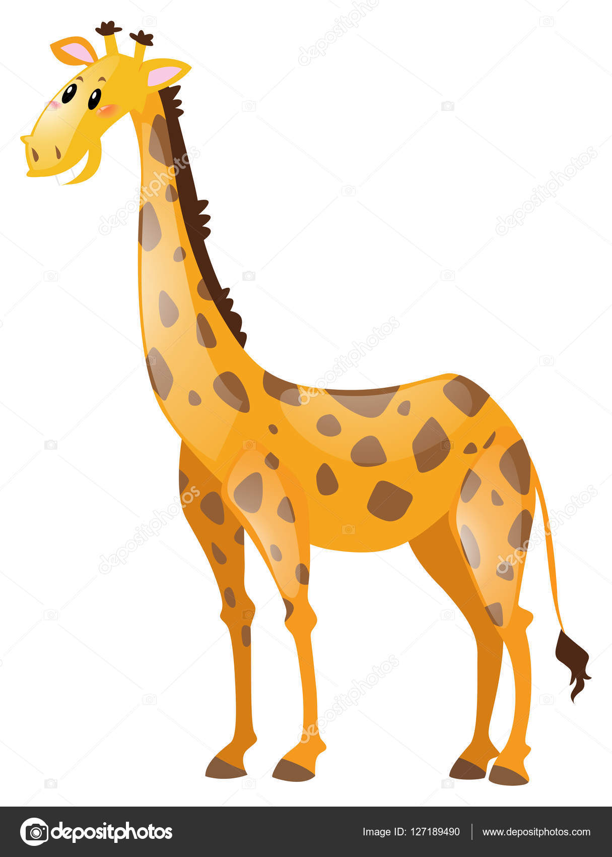 Giraffe with long neck Stock Vector Image by ©brgfx #127189490
