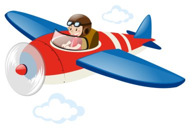 Pilot uçan kırmızı uçak