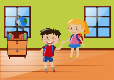 iki öğrenci sınıfta