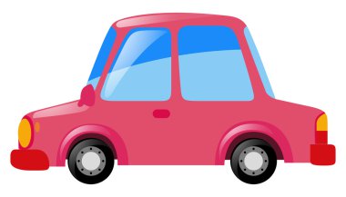 Beyaz arka plan üzerinde pembe araba