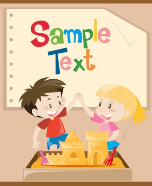 Kağıt şablonla iskambil kum çocuklar