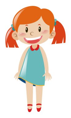 sevimli kız mavi elbiseli