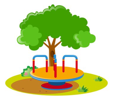Roundabout parkın ortasında