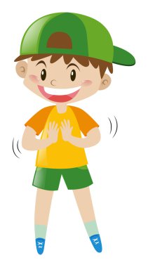 kocaman bir gülümseme ile çocuk