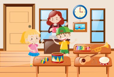 Çocuklar ve enstrüman çeşitleri