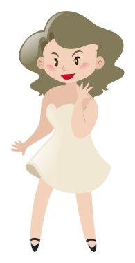 Beyaz elbiseli kadın oyuncu